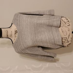 Derek lam half sleeve, crop sweater, scoop neck with accent zipper sides